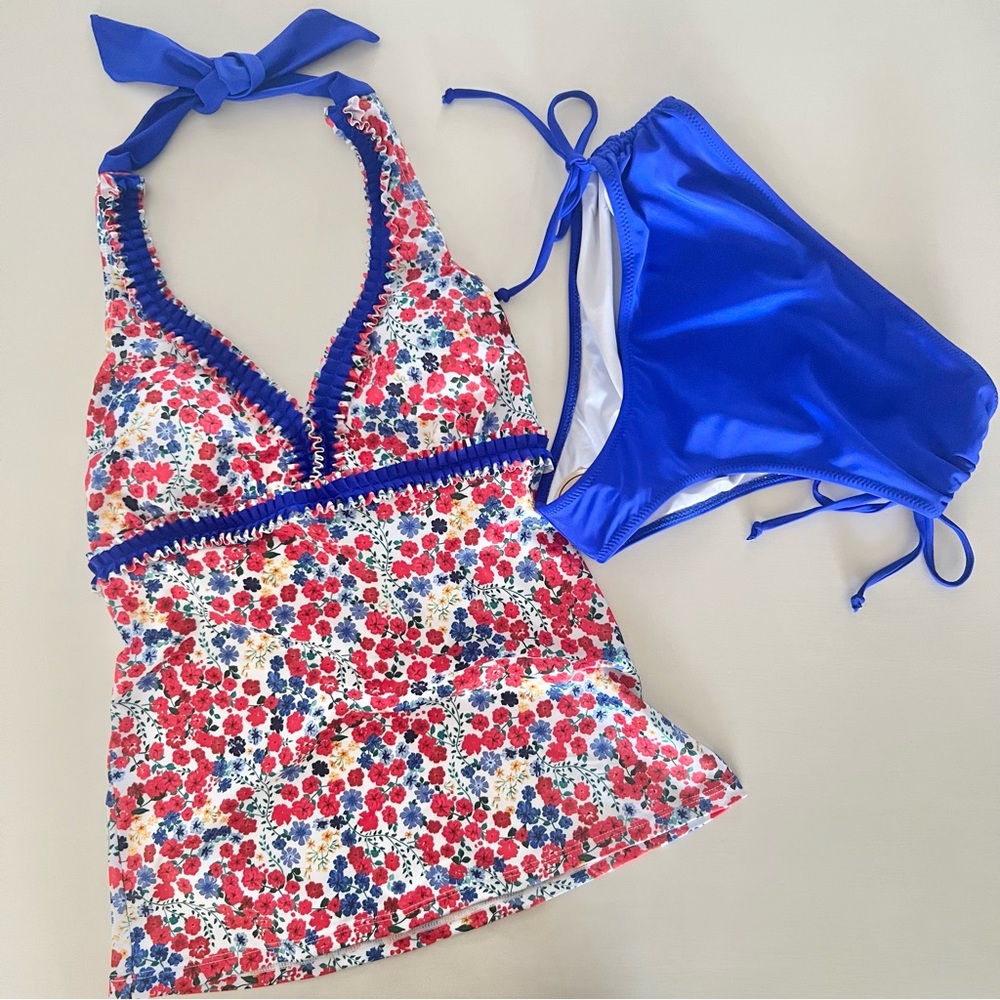 Beachsissi • Floral Print • Halter Neck • High Waist Tankini Set